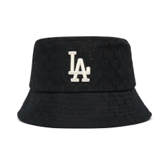 Nón MLB Monogram Classic Jacquard Bucket Hat LA Dodgers Black