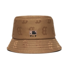 Nón MLB Monogram Nylon Bucket Hat Boston Red Sox D.Beige