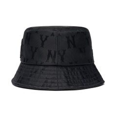 Nón MLB Monogram Nylon Bucket Hat New York Yankees Black