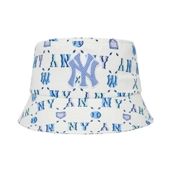 Nón MLB Monogram Summer Bucket Hat New York Yankees White