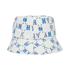 Nón MLB Monogram Summer Bucket Hat New York Yankees White