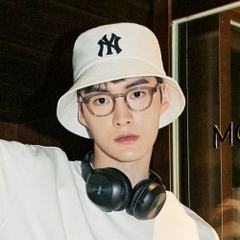 Nón MLB Oxford Bucket Hat New York Yankees Cream