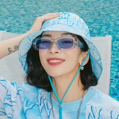 Nón MLB Water Monogram UV Blocking Bucket Hat New York Yankees Aqua Blue