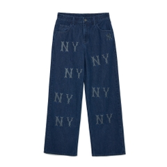 Quần Jean MLB Korea Multi Mega Logo New York Yankees Navy