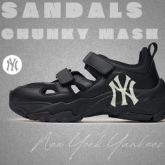 Sandals MLB Korea [Women's Size] BigBall Chunky Mask New York Yankees Black