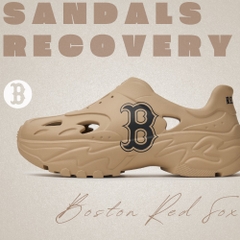 Sandals MLB Korea BigBall Chunky Recovery Boston Red Sox Camel
