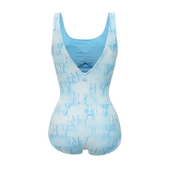 MLB Swimsuit Water Monogram One Piece New York Yankees Aqua Blue
