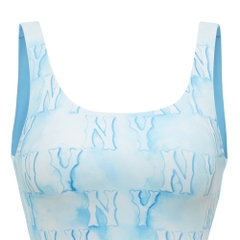 MLB Swimsuit Water Monogram One Piece New York Yankees Aqua Blue