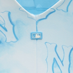 MLB Swimsuit Water Monogram One Piece New York Yankees Aqua Blue