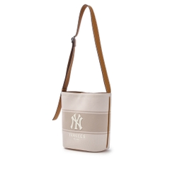 Túi MLB Varsity Lettering Canvas Bucket Bag New York Yankees Cream