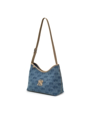 Túi MLB Classic Mono Denim Embossed Bucket Bag New York Yankees Blue