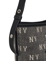 Túi MLB Classic Mono Vintage Denim Mini Bucket Bag New York Yankees Grey
