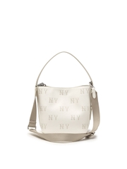 Túi MLB Classic Mono Embossed Bucket Bag New York Yankees Cream