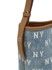 Túi MLB Classic Mono Vintage Denim Bucket Bag New York Yankees Blue
