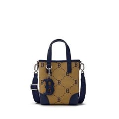 Túi MLB Korea Dia Mono Jacquard Mini Crossbody Boston Red Sox Beige