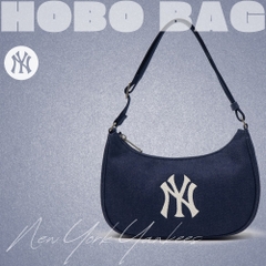 Túi MLB Korea Basic Denim Hobo Bag New York Yankees Indigo