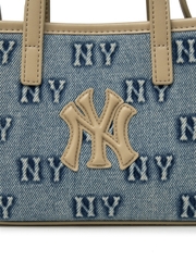 Túi MLB Classic Mono Denim Embossed Mini Crossbody Bag New York Yankees Blue