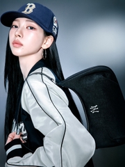 Túi MLB Basic Vintage Nylon Hobo Bag New York Yankees Black [Karina PICK]