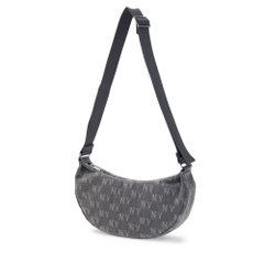 Túi MLB Classic Mono Denim Vintage Hobo Bag New York Yankees Grey