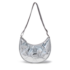 Túi MLB Diamond Embo Hobo Bag New York Yankees Silver
