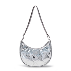 Túi MLB Diamond Embo Hobo Bag New York Yankees Silver