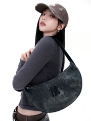 Túi MLB Vintage Washing Shoulder Bag New York Yankees Grey