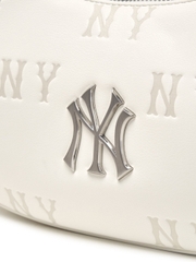 Túi MLB Classic Mono Embossed Hobo Bag New York Yankees Cream