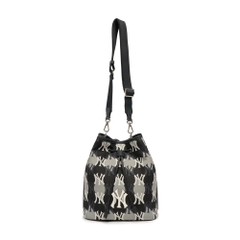 Túi MLB Argyle Monogram Large Bucket Bag New York Yankees Black