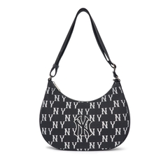 Túi MLB Classic Monogram Jacquard Large Hobo Bag New York Yankees Black