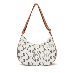 Túi MLB Classic Monogram Jacquard Large Hobo Bag New York Yankees Cream