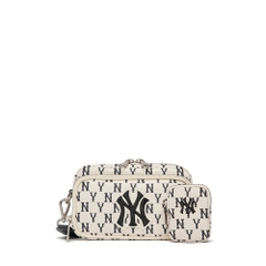 Túi MLB Korea Monogram Mini Crossbody New York Yankees D.Cream