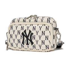 Túi MLB Korea Monogram Mini Crossbody New York Yankees D.Cream