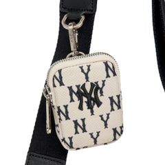 Túi MLB Korea Monogram Mini Crossbody New York Yankees D.Cream
