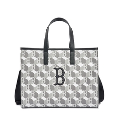 Túi MLB Cube Monogram Medium Tote Bag Boston Red Sox Grey