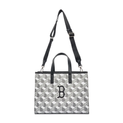 Túi MLB Cube Monogram Medium Tote Bag Boston Red Sox Grey