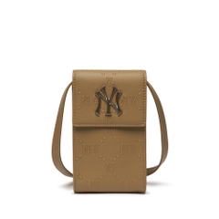 Túi MLB Dia Monogram Embo Phone Pouch New York Yankees Beige