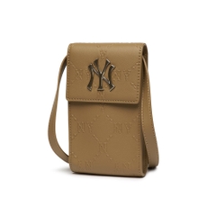Túi MLB Dia Monogram Embo Phone Pouch New York Yankees Beige