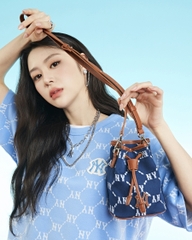 Túi MLB Dia Monogram Jacquard Mini Bucket Bag New York Yankees L.Navy