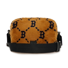 Túi MLB Diamond Monogram Fur Crossbody Bag Boston Red Sox D.Beige