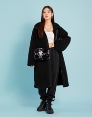 Túi MLB Diamond Monogram Fur Crossbody Bag New York Yankees Black