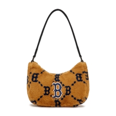Túi MLB Diamond Monogram Fur Hobo Bag Boston Red Sox D.Beige