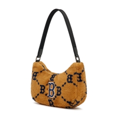 Túi MLB Diamond Monogram Fur Hobo Bag Boston Red Sox D.Beige