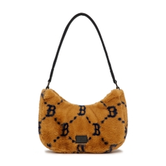 Túi MLB Diamond Monogram Fur Hobo Bag Boston Red Sox D.Beige