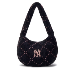 Túi MLB Korea Dia Monogram Fur Hobo Bag New York Yankees Black