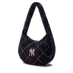 Túi MLB Korea Dia Monogram Fur Hobo Bag New York Yankees Black