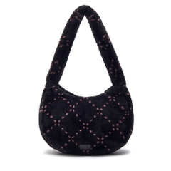 Túi MLB Korea Dia Monogram Fur Hobo Bag New York Yankees Black