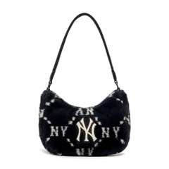 Túi MLB Diamond Monogram Fur Hobo Bag New York Yankees Black