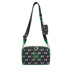 Túi MLB Korea Diamond Monogram Jacquard Crossbody New York Yankees Black