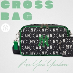Túi MLB Korea Diamond Monogram Jacquard Crossbody New York Yankees Black