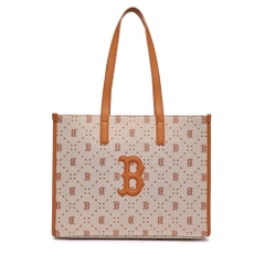 Túi MLB Diamond Monogram Jacquard Large Tote Bag Boston Red Sox Brown